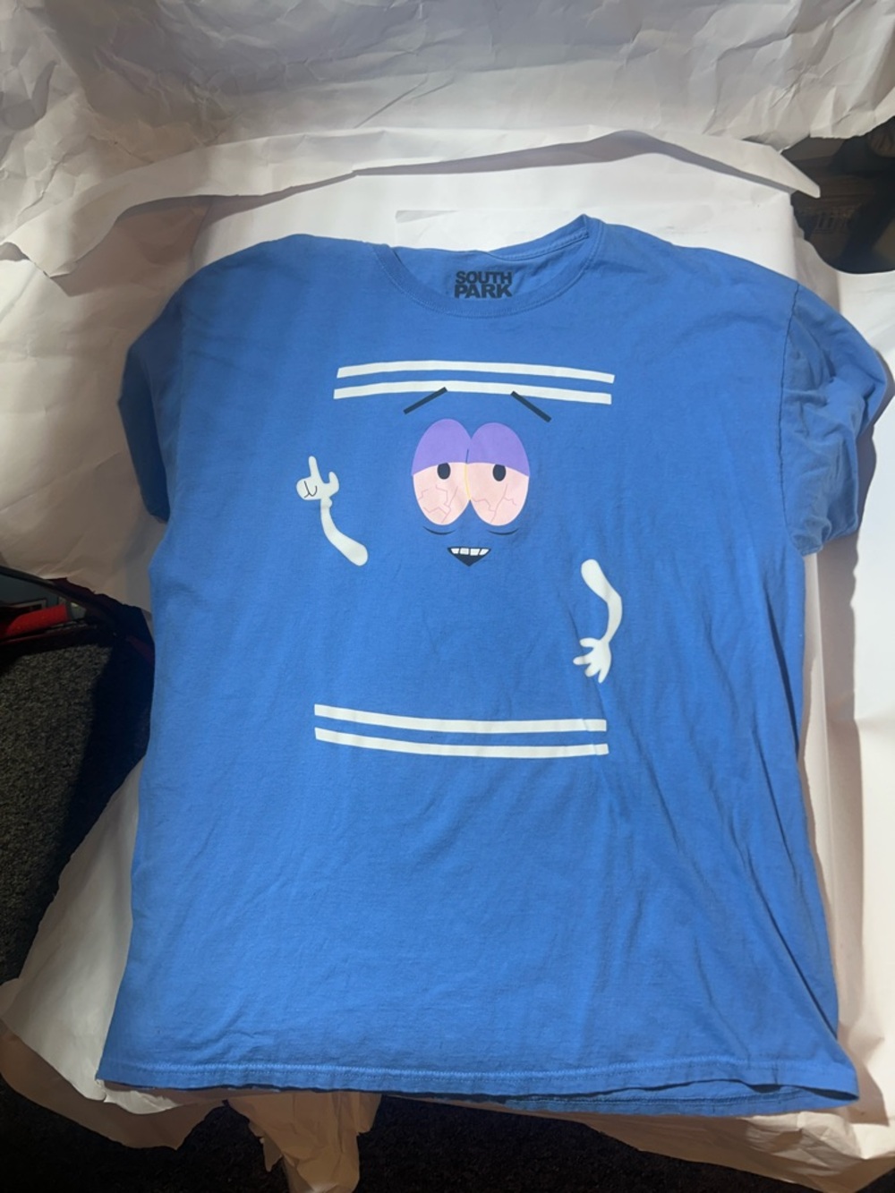 South Park Towlie Character Blue Graphic Short Sleeve Tee